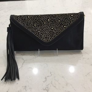 Carlos Santana Black Gold Stud Handbag